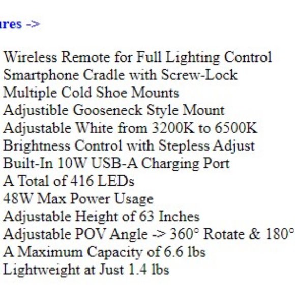 🛑Sold🛑 18" Ring Light Set  Remote Full Spectrum White VIVITAR Creator Ser - Picture 7 of 8